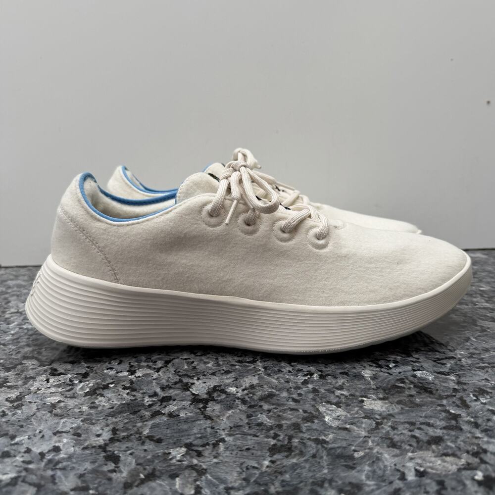 Allbirds Wool Runner 2 Sneaker Natural White NZ Blue Lightweight Wool Men’s 12.5